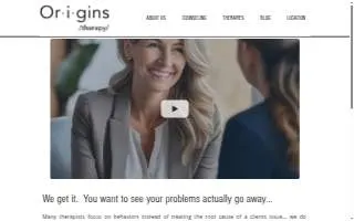Origins Therapy website