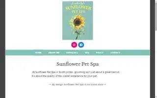 Sunflower Pet Spa website