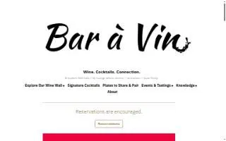 Bar à Vin website
