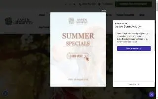 Aspen Dermatology of Spanish Fork website