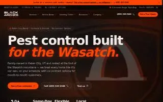 Black Arches Pest Control of Spanish Fork website
