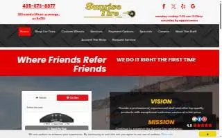 Sunrise Tire website