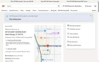 Walgreens Pharmacy of St. George website