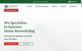 Unlimited Siding & Raingutter Inc. website