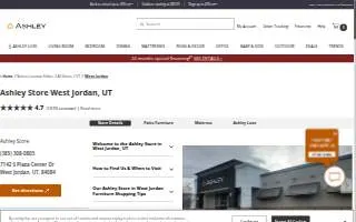 Ashley Store of West Jordan website