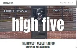 High Five Tattoo of Alexandria website