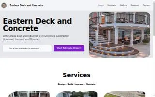 Eastern Deck and Concrete website