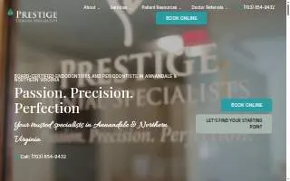 Prestige Dental Specialists website
