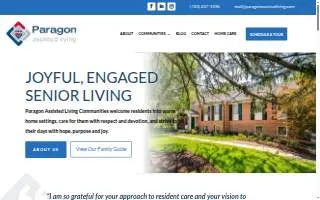Paragon Assisted Living website