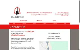 Bell Electric of Blacksburg website
