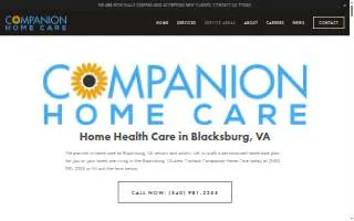 Companion Home Care Inc of Blacksburg website