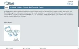 Cook Family Dentistry website