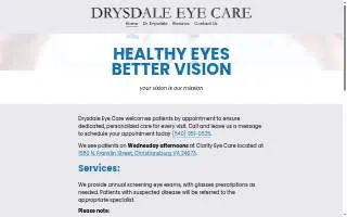 Drysdale Eye Care website