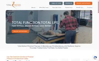 Total Motion Physical Therapy of Blacksburg website