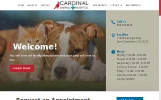 Cardinal Animal Hospital website