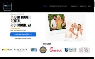 Reel RVA Photo Booth Rental of Bon Air website