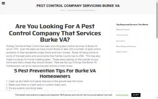 Holiday Termite & Pest Control of Burke website