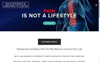 NOVA Headache & Chiropractic Center website