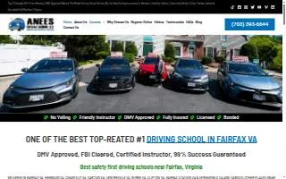 ANEES Driving School LLC of Centreville website