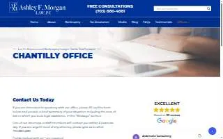 Ashley F. Morgan Law, PC of Chantilly website
