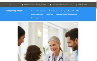 Chantilly Family Medicine website