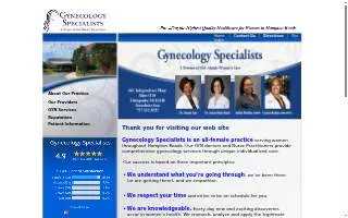 Gynecology Specialists website