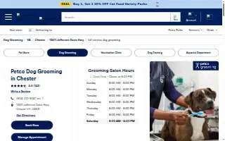 Petco Grooming of Chester website