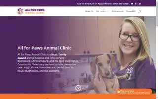 All For Paws Animal Clinic website