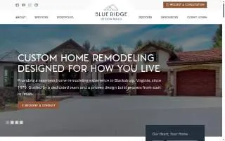 Blue Ridge Design Build of Christiansburg website