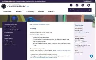 Christiansburg Building Inspection website