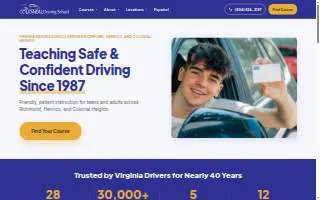 Colonial Driving School Richmond website