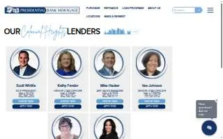 Presidential Bank Mortgage of Colonial Heights website
