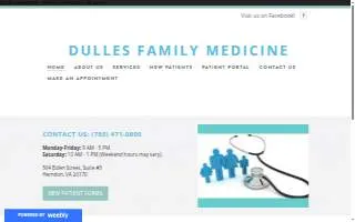 Dulles Family Medicine website