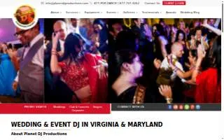 Planet DJ Productions of Dulles website