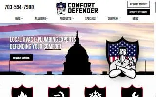 Comfort Defender Heating & Air of Fairfax website