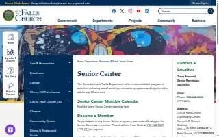 City of Falls Church Senior Center website