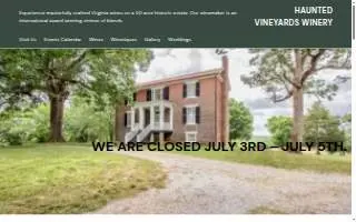 Haunted Vineyards Winery website