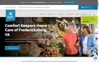 Comfort Keepers Home Care of Fredericksburg website