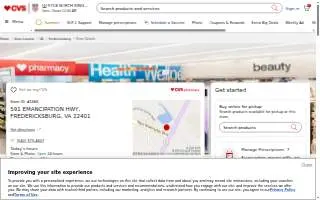 CVS Pharmacy of Fredericksburg website