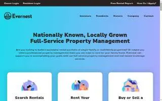 Evernest Property Management Fredericksburg website