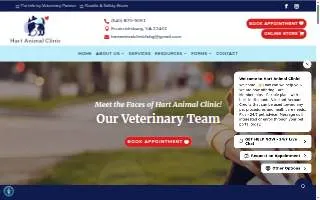 Hart Animal Clinic website