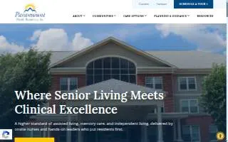 Paramount Senior Living at Fredericksburg website