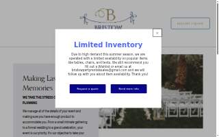 Bristow Party Rentals website