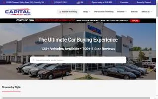 Capital Auto Sales of Gainesville website