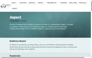 Aspect Counseling and Psychiatry website