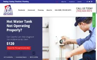 AAA HVAC Services of Great Falls website