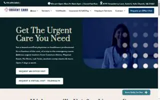 Fairfax Urgent Care website