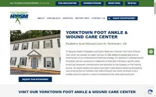 Hampton Roads Orthopaedics Spine & Sports Medicine - Yorktown Foot, Ankle & Wound Care Center website