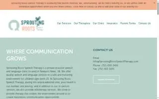 Sprouting Roots Speech Therapy website