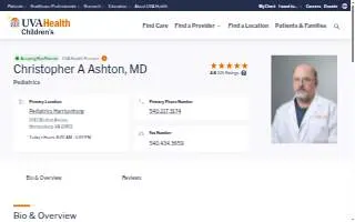 Christopher A Ashton, MD website